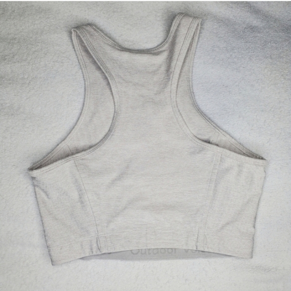 Outdoor Voices Athena Gray Halter Racerback Crop Sports Bra - Picture 4 of 7